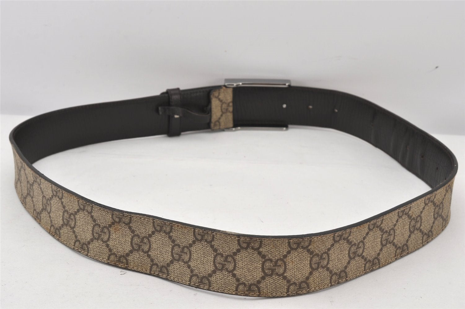 Authentic GUCCI Belt GG PVC Leather Size 95cm 37.4