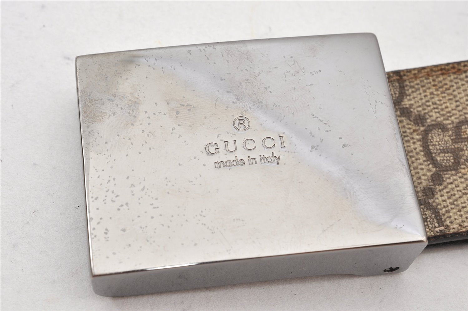 Authentic GUCCI Belt GG PVC Leather Size 95cm 37.4