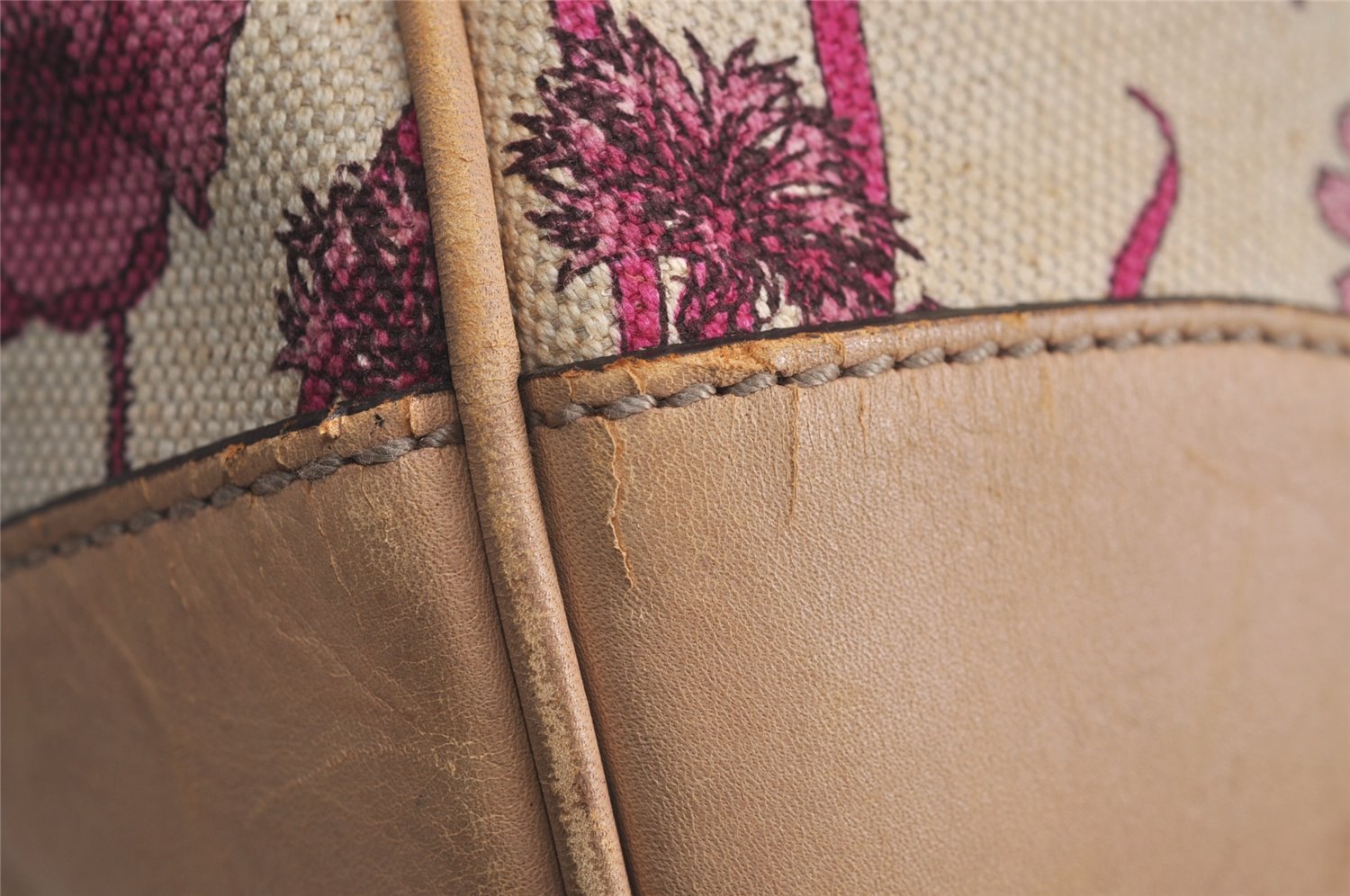 Authentic GUCCI Flora Bamboo Flower 2Way Shoulder Bag Canvas Leather Beige 7219J