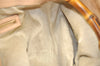 Authentic GUCCI Flora Bamboo Flower 2Way Shoulder Bag Canvas Leather Beige 7219J