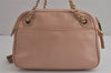 Authentic TORY BURCH Harper Leather Chain Shoulder Bag Purse Pink 7220J