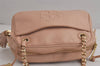 Authentic TORY BURCH Harper Leather Chain Shoulder Bag Purse Pink 7220J