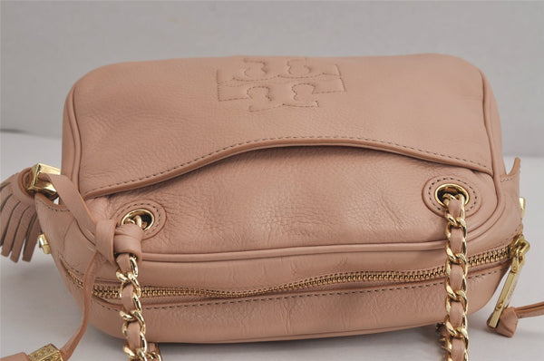 Authentic TORY BURCH Harper Leather Chain Shoulder Bag Purse Pink 7220J