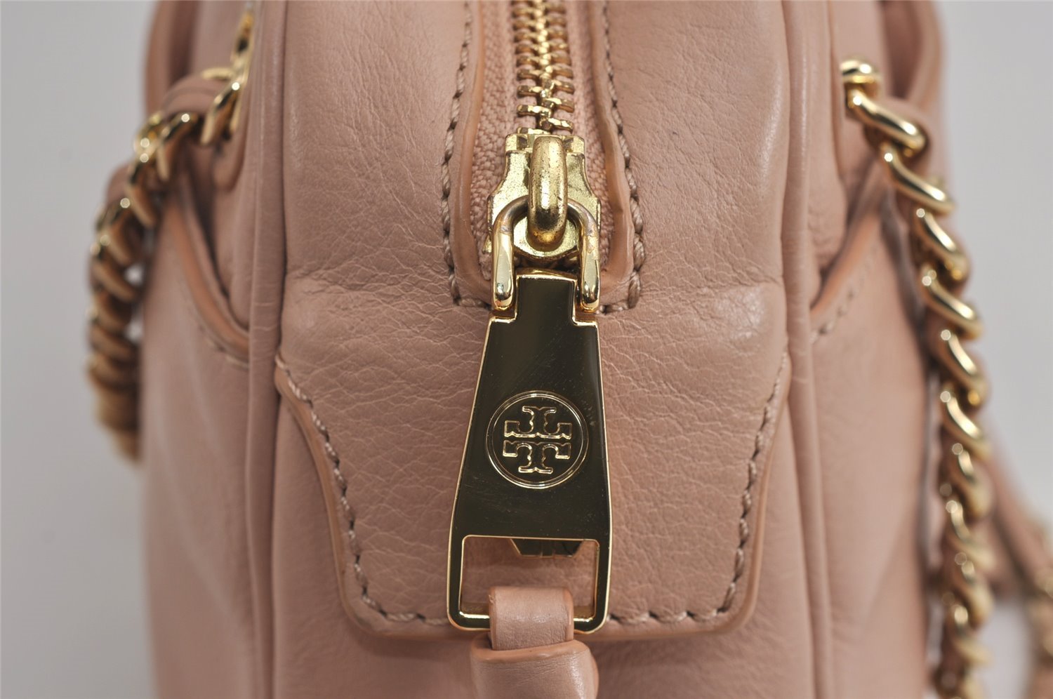 Authentic TORY BURCH Harper Leather Chain Shoulder Bag Purse Pink 7220J