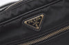 Authentic PRADA Nylon Tessuto Saffiano Leather Shoulder Cross Bag Black 7221K