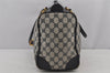 Authentic GUCCI Sherry Line Hand Boston Bag GG PVC Leather Navy Blue Junk  7223J
