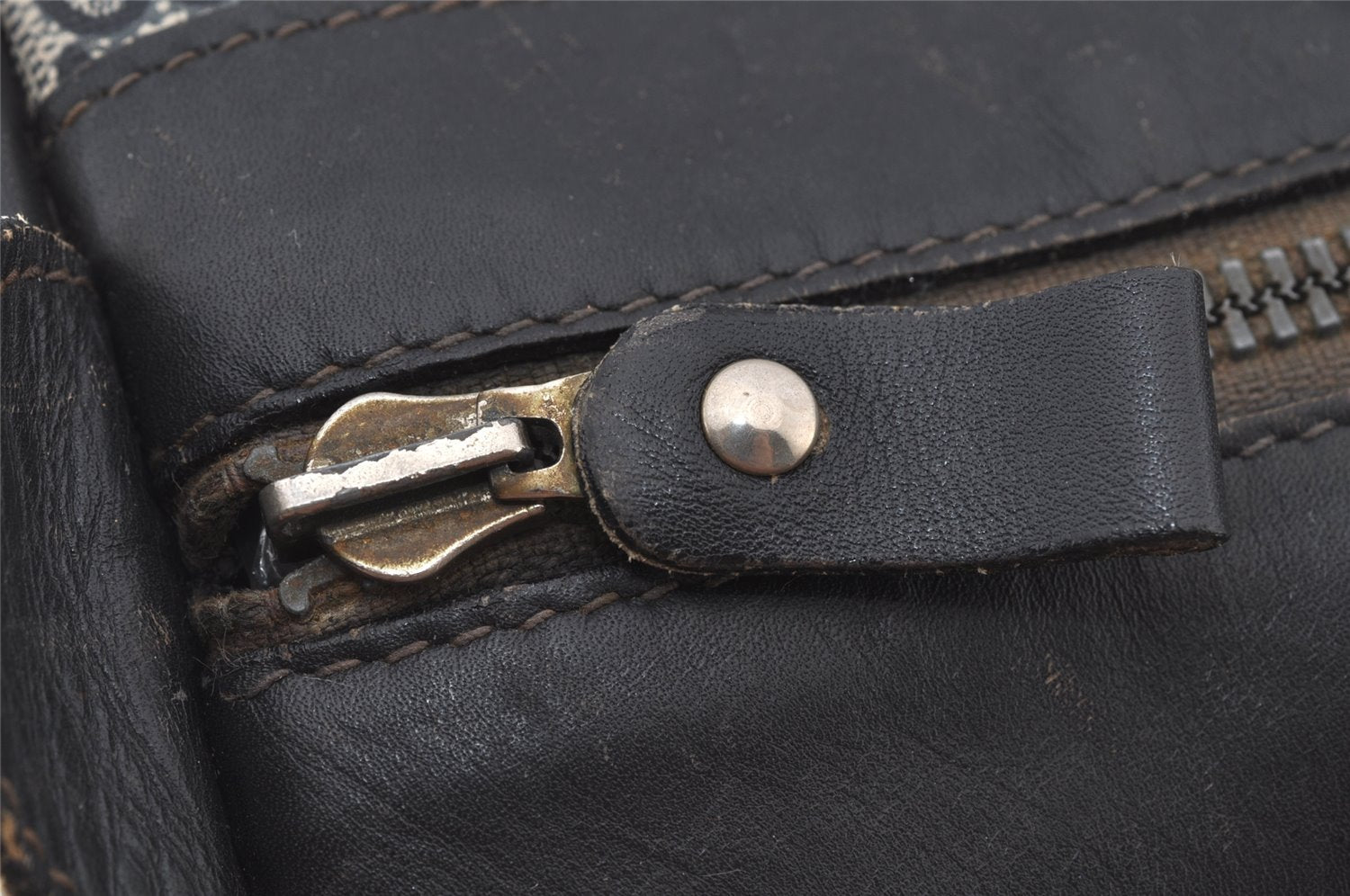 Authentic GUCCI Sherry Line Hand Boston Bag GG PVC Leather Navy Blue Junk  7223J