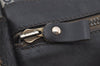 Authentic GUCCI Sherry Line Hand Boston Bag GG PVC Leather Navy Blue Junk  7223J