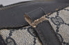 Authentic GUCCI Sherry Line Hand Boston Bag GG PVC Leather Navy Blue Junk  7223J