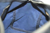 Authentic GUCCI Sherry Line Hand Boston Bag GG PVC Leather Navy Blue Junk  7223J