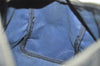 Authentic GUCCI Sherry Line Hand Boston Bag GG PVC Leather Navy Blue Junk  7223J