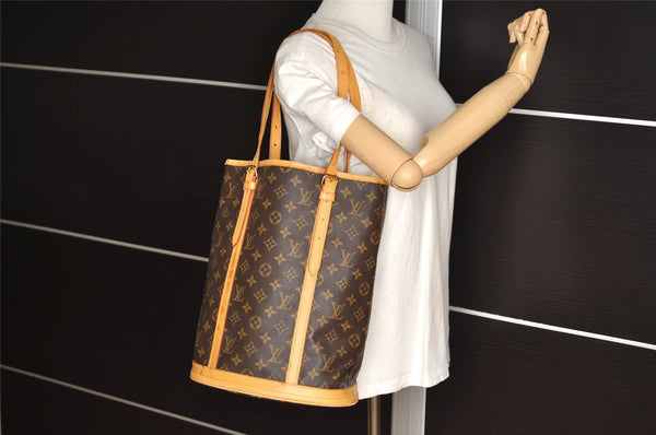 Authentic Louis Vuitton Monogram Bucket GM Shoulder Tote Bag M42236 Junk 7224I