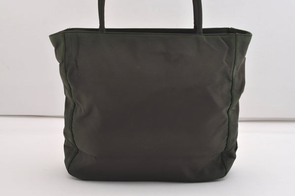 Authentic PRADA Vintage Metropoli Nylon Tessuto Tote Hand Bag B8490 Green 7224J