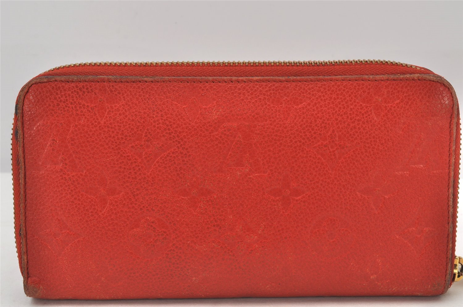 Auth Louis Vuitton Monogram Empreinte Portefeuille Secret Long Wallet Red 7225K