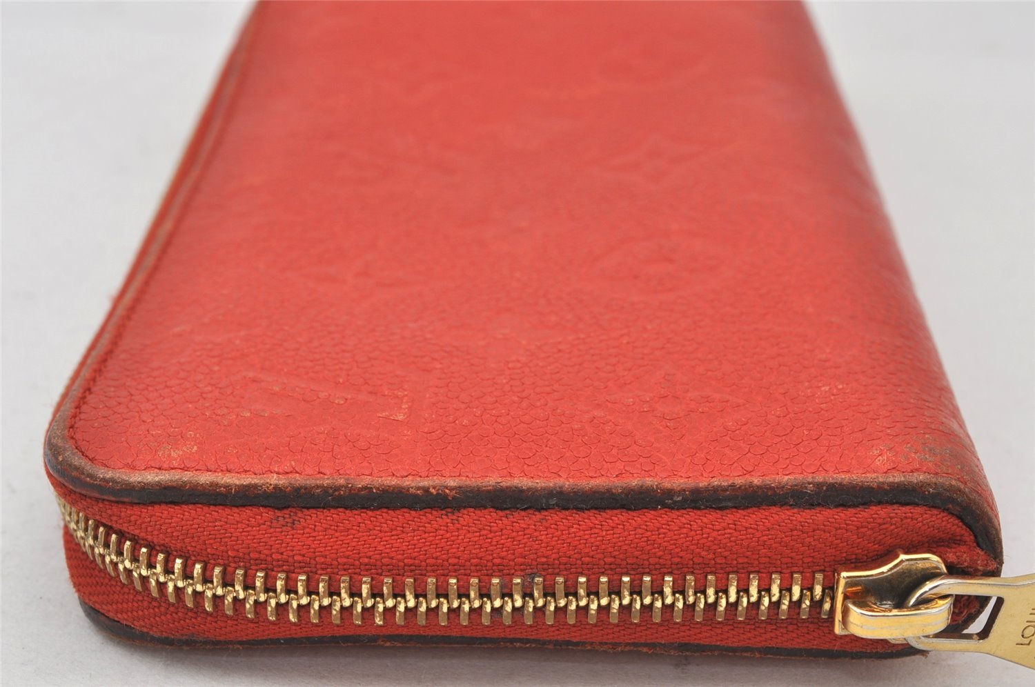 Auth Louis Vuitton Monogram Empreinte Portefeuille Secret Long Wallet Red 7225K