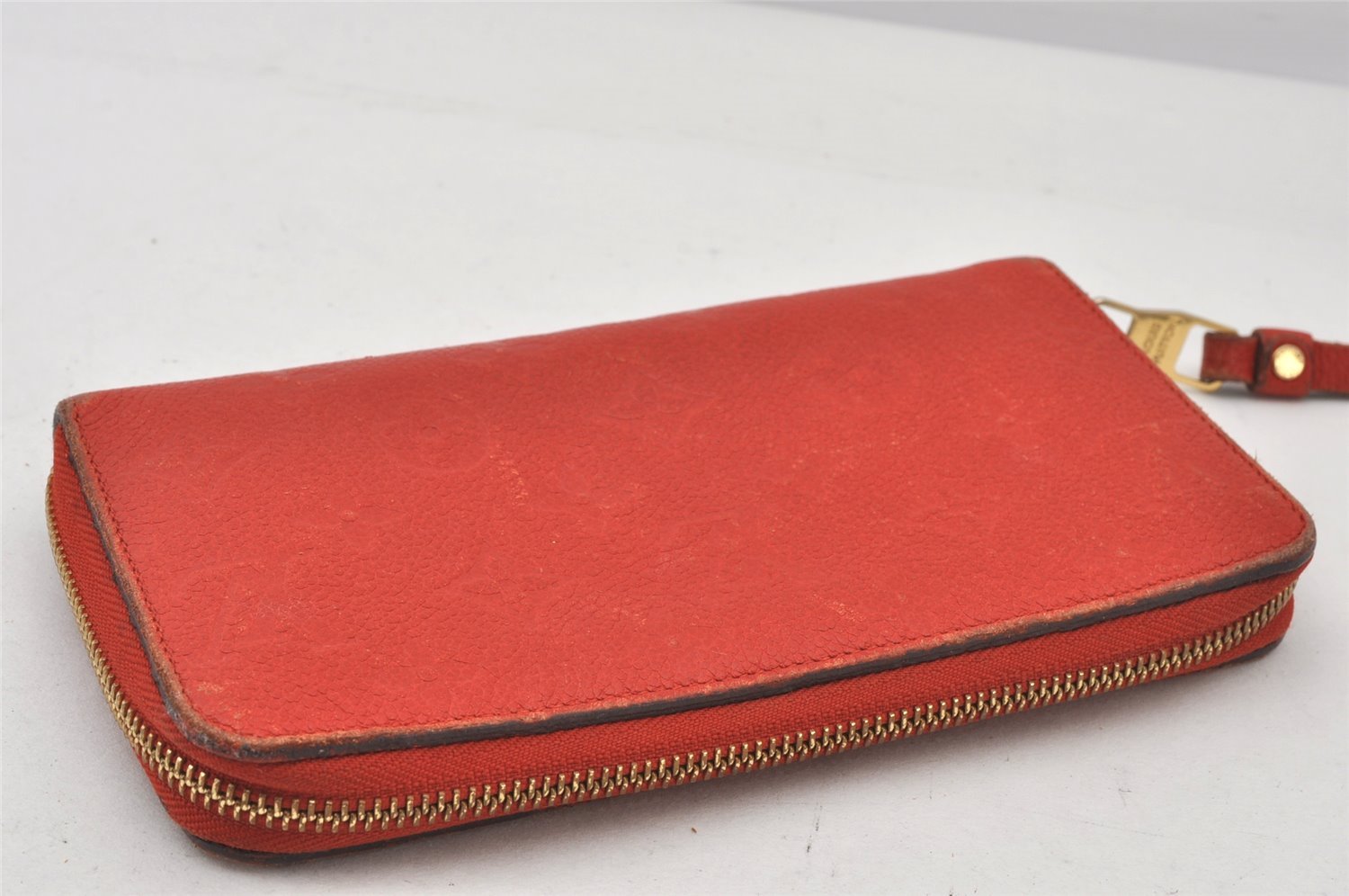 Auth Louis Vuitton Monogram Empreinte Portefeuille Secret Long Wallet Red 7225K