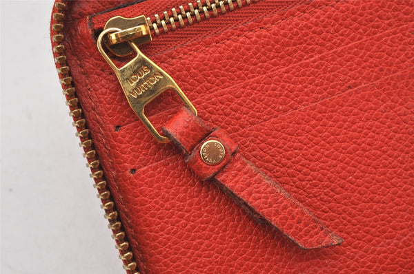 Auth Louis Vuitton Monogram Empreinte Portefeuille Secret Long Wallet Red 7225K