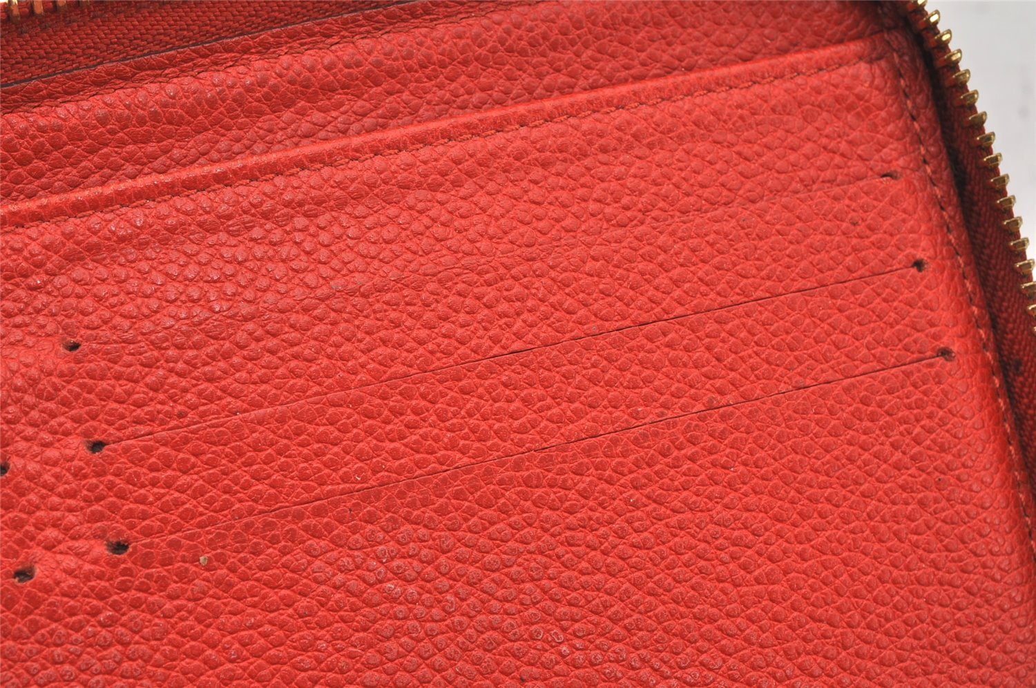 Auth Louis Vuitton Monogram Empreinte Portefeuille Secret Long Wallet Red 7225K