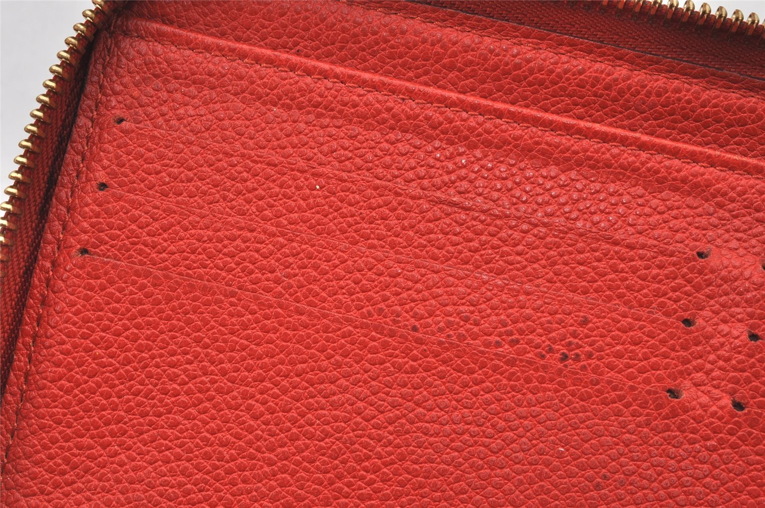 Auth Louis Vuitton Monogram Empreinte Portefeuille Secret Long Wallet Red 7225K