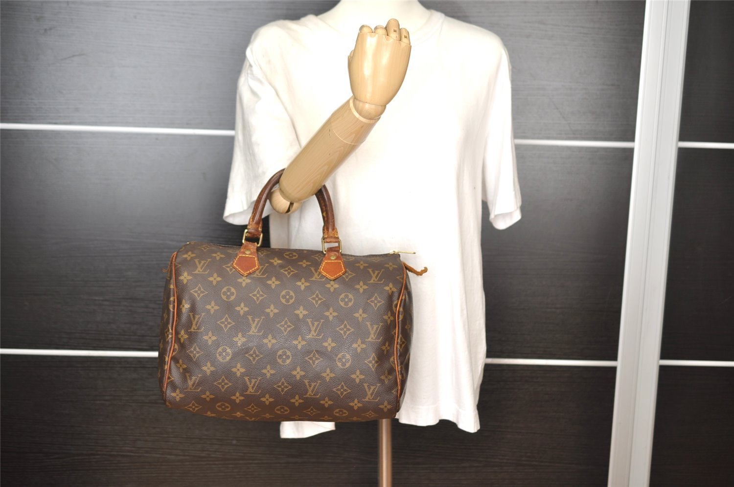 Authentic Louis Vuitton Monogram Speedy 30 Hand Boston Bag M41526 LV 7227I