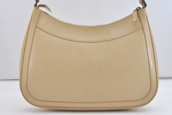 Authentic GUCCI Vintage Shoulder Hand Bag Purse Enamel Beige 7227J