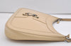 Authentic GUCCI Vintage Shoulder Hand Bag Purse Enamel Beige 7227J