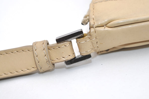 Authentic GUCCI Vintage Shoulder Hand Bag Purse Enamel Beige 7227J