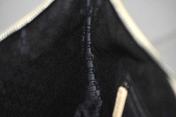 Authentic GUCCI Vintage Shoulder Hand Bag Purse Enamel Beige 7227J