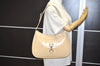 Authentic GUCCI Vintage Shoulder Hand Bag Purse Enamel Beige 7227J