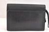 Authentic BURBERRY Vintage Leather Clutch Hand Bag Purse Black 7227K