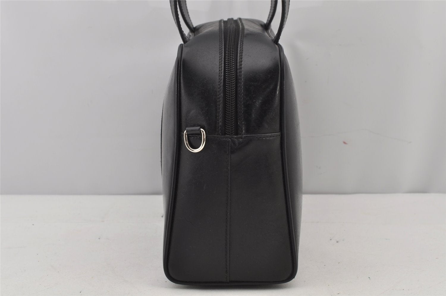 Authentic GUCCI SOHO 2Way Shoulder Hand Tote Bag Purse Enamel Black Junk 7228J