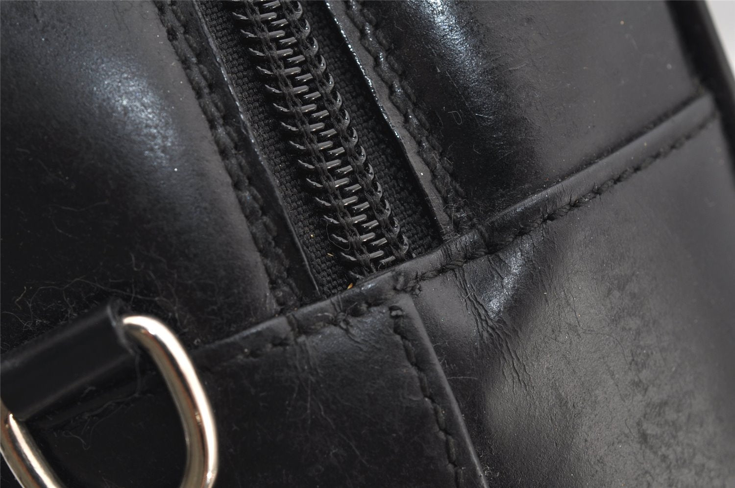 Authentic GUCCI SOHO 2Way Shoulder Hand Tote Bag Purse Enamel Black Junk 7228J