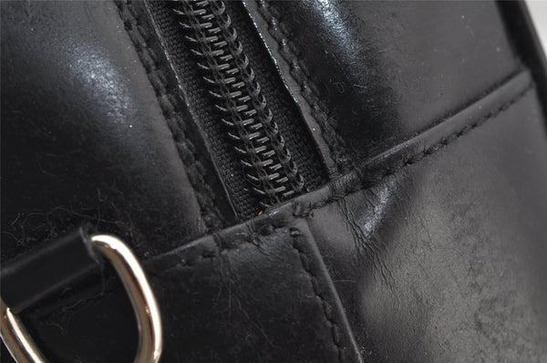 Authentic GUCCI SOHO 2Way Shoulder Hand Tote Bag Purse Enamel Black Junk 7228J