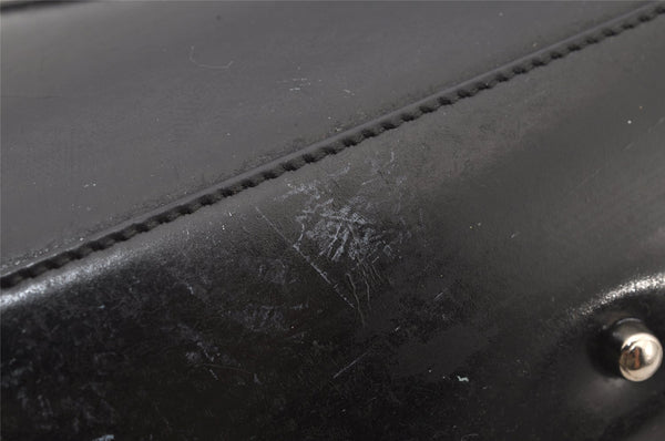 Authentic GUCCI SOHO 2Way Shoulder Hand Tote Bag Purse Enamel Black Junk 7228J