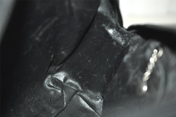 Authentic GUCCI SOHO 2Way Shoulder Hand Tote Bag Purse Enamel Black Junk 7228J