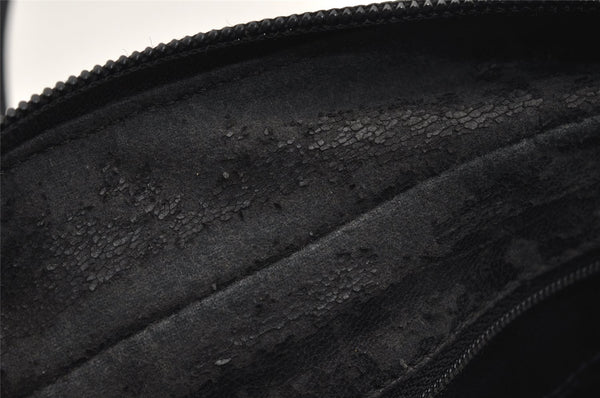 Authentic GUCCI SOHO 2Way Shoulder Hand Tote Bag Purse Enamel Black Junk 7228J