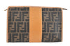 Authentic FENDI Vintage Zucca Clutch Hand Bag Purse PVC Leather Brown 7228K