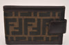 Authentic FENDI Zucca Bifold Wallet Holder Purse Canvas Leather Brown 7230J