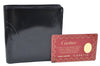 Authentic Cartier Happy Birthday Bifold Wallet Purse Enamel Black 7231H