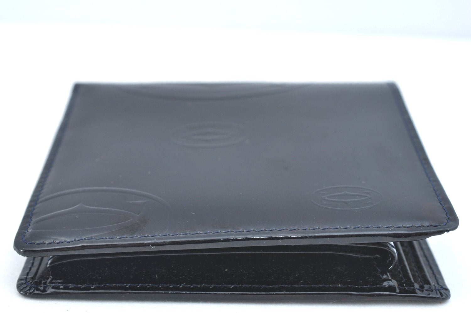 Authentic Cartier Happy Birthday Bifold Wallet Purse Enamel Black 7231H