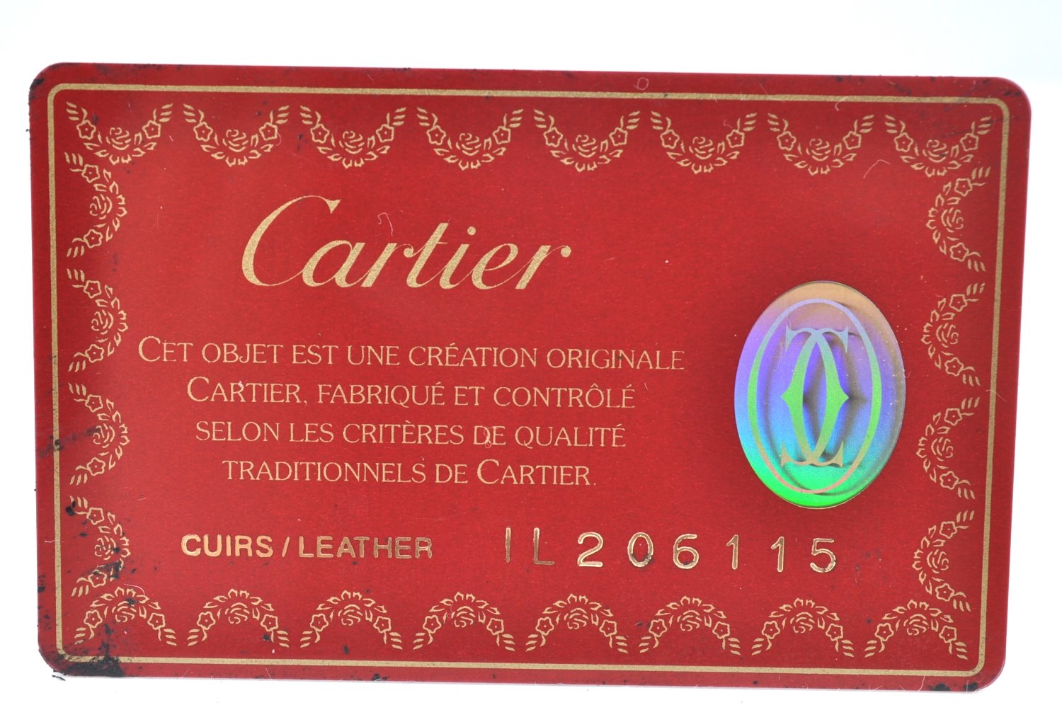 Authentic Cartier Happy Birthday Bifold Wallet Purse Enamel Black 7231H