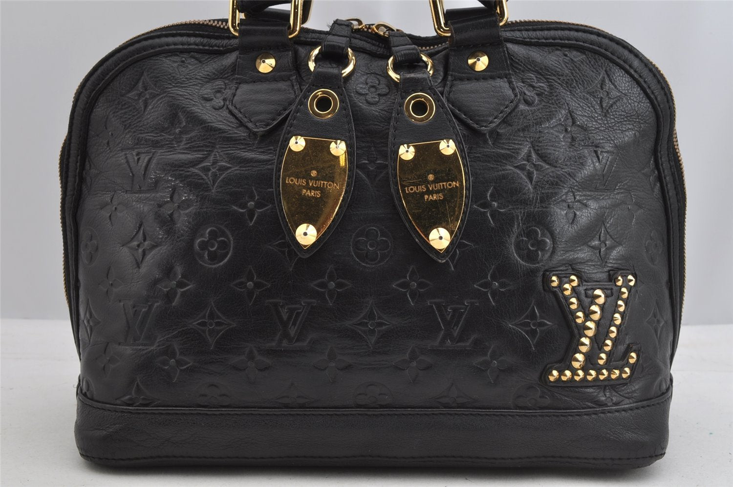 Authentic Louis Vuitton Monogram Double Jeu Neo Alma Hand Bag M40286 Black 7234I