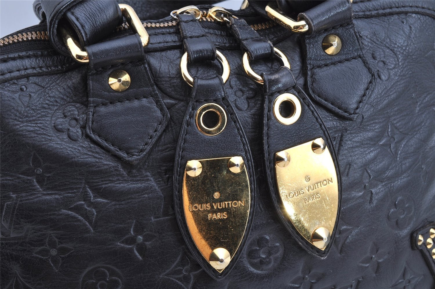 Authentic Louis Vuitton Monogram Double Jeu Neo Alma Hand Bag M40286 Black 7234I