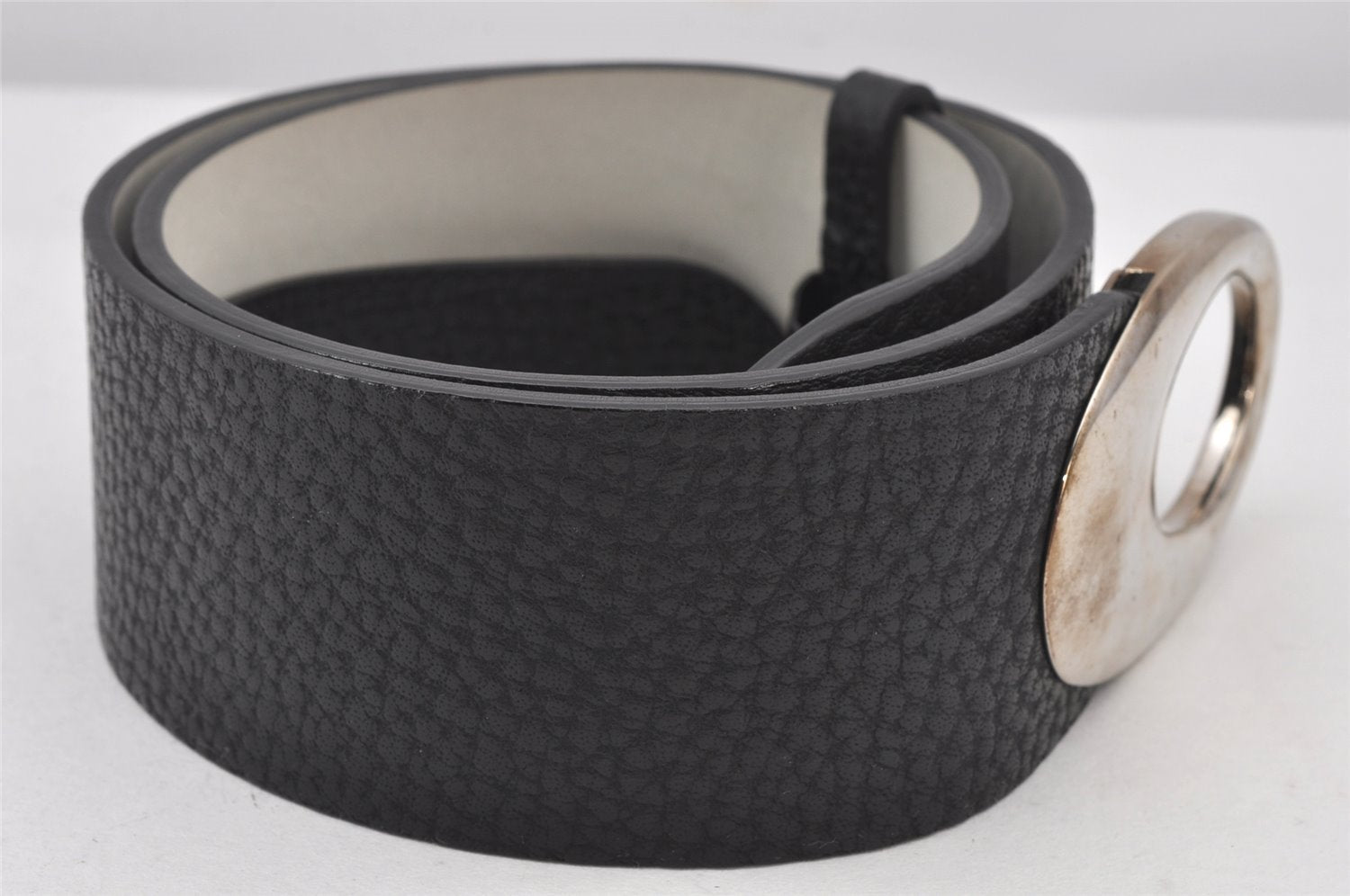 Authentic BVLGARI Vintage Leather Belt Size 82-85cm 32.3-33.5