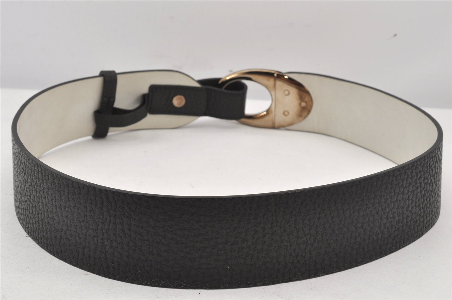 Authentic BVLGARI Vintage Leather Belt Size 82-85cm 32.3-33.5