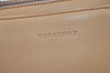 Authentic BURBERRY Vintage Leather Suede Shoulder Hand Bag Purse Beige 7237J