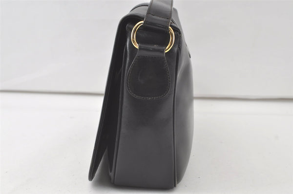 Authentic GUCCI Vintage Shoulder Bag Purse Leather Black 7237K