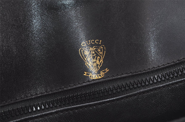 Authentic GUCCI Vintage Shoulder Bag Purse Leather Black 7237K