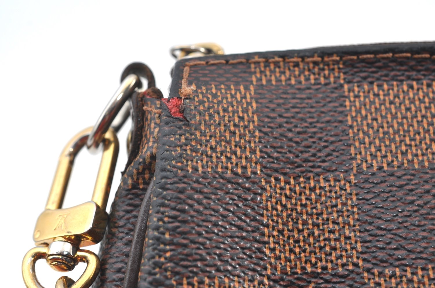 Authentic Louis Vuitton Damier Eva Accessories Pouch Hand Bag N55213 LV 7239G