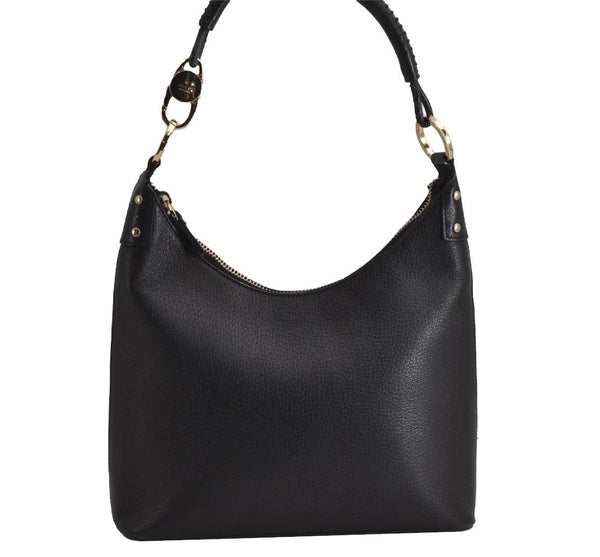 Authentic GUCCI Vintage Shoulder Hand Bag Purse Leather 115003 Black 7244J